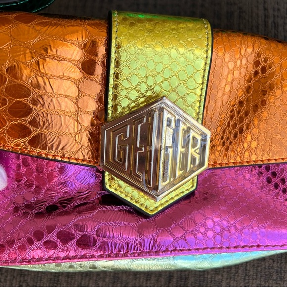 KURT GEIGER Metallic Colorblock Leather 20 Mini Convertible Bag LIKE NEW - Picture 11 of 17